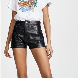 Re/done leather shorts